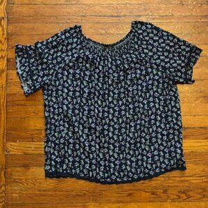 Suzanne Betro Flower Print Blouse Size 2X